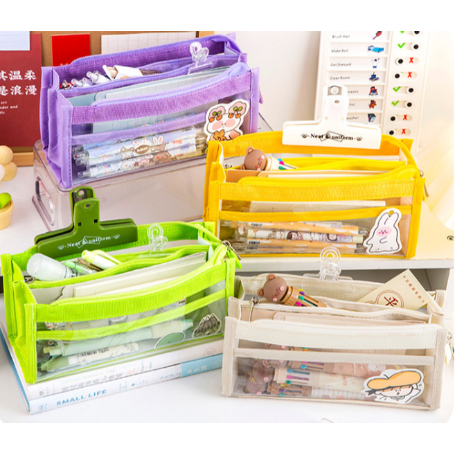 六層透明鉛筆盒 透明筆袋 透明鉛筆盒 鉛筆袋 INS 韓系 大容量鉛筆盒 筆袋 文具袋 學生小物 鉛筆盒 WW049-細節圖9