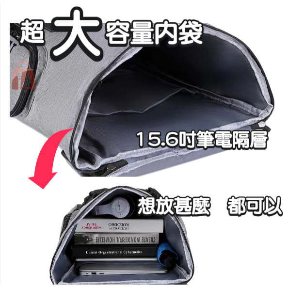 大容量後背包 可放16吋 背包女 帆布 尼龍 防水 小後背包 電腦包 背包 後背包 書包 雙肩包 WW069-細節圖3