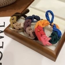 編織蝴蝶結髮圈 髮束 髮帶 蝴蝶結 髮圈 髮繩 高彈力髮圈 丸子頭髮圈 髮飾 韓版 加粗編織髮圈  【LZM 生活嚴選】-細節圖6