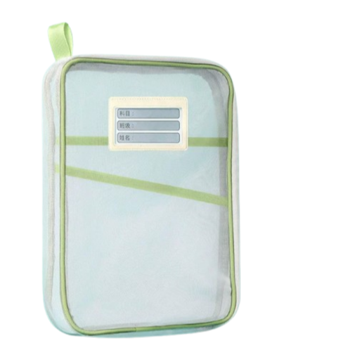 L型科目分類網紗袋 文件夾 收納文件袋 透明網紗 加厚大容量 三層雙拉鍊 學科袋 資料袋 試卷袋 WW078-規格圖9