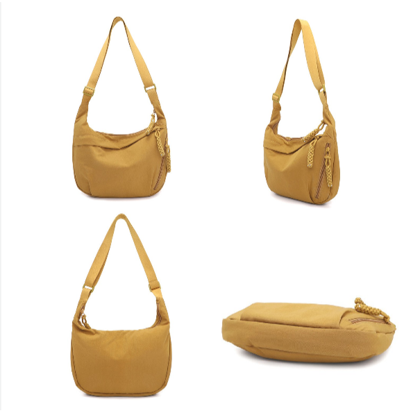 大容量牛角包 半月斜背包 女生休閒通勤 輕量太空包 餃子月牙包 防潑水帆布包 斜肩包 單肩包 WW077-細節圖8