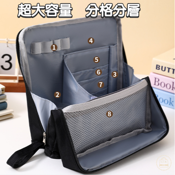可立式化妝包 旅行化妝包 隨身化妝包 手提化妝包 旅行收納包 防水化妝包 文具包【LZM收活嚴選】-細節圖3