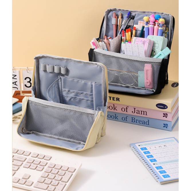 可立式化妝包 旅行化妝包 隨身化妝包 手提化妝包 旅行收納包 防水化妝包 文具包【LZM收活嚴選】-細節圖8