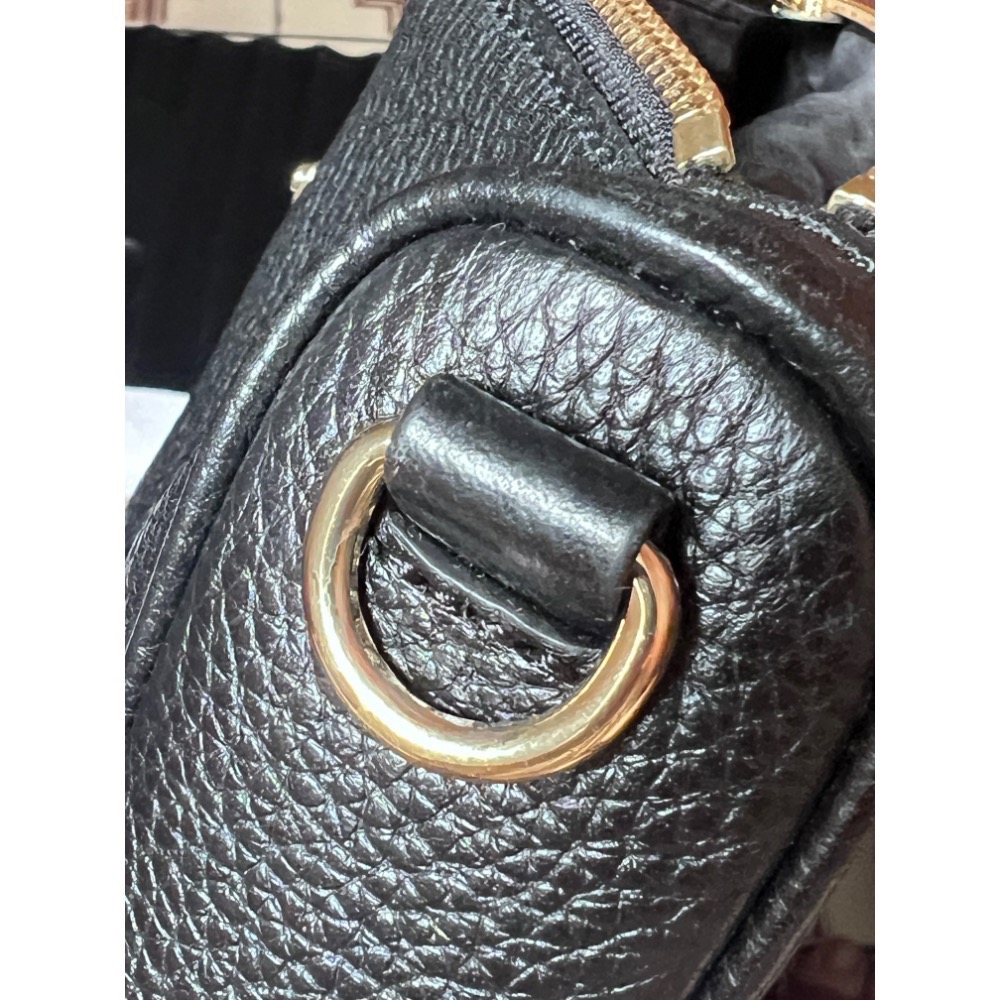 搬家出清 保證正品Rebecca Minkoff mini 5 zip 經典黑金拉鍊真皮機車流蘇側背/肩背包-細節圖8