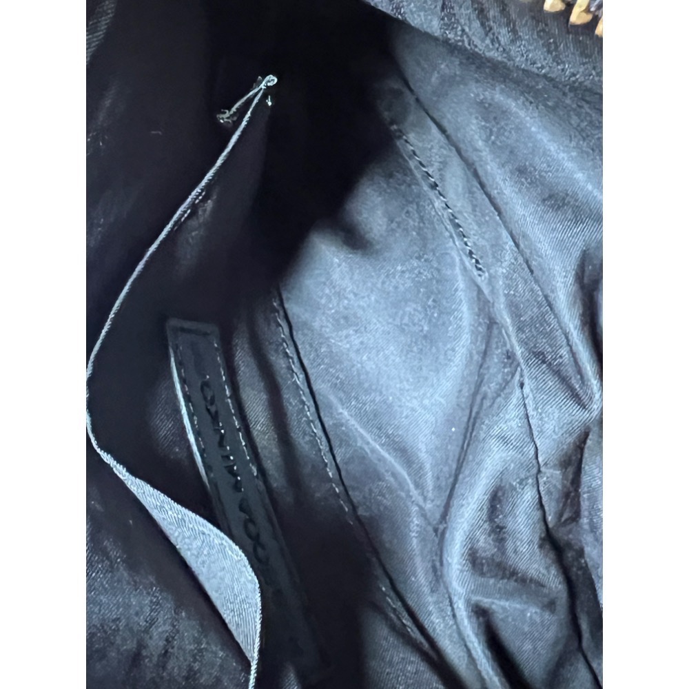 搬家出清 保證正品Rebecca Minkoff mini 5 zip 經典黑金拉鍊真皮機車流蘇側背/肩背包-細節圖9