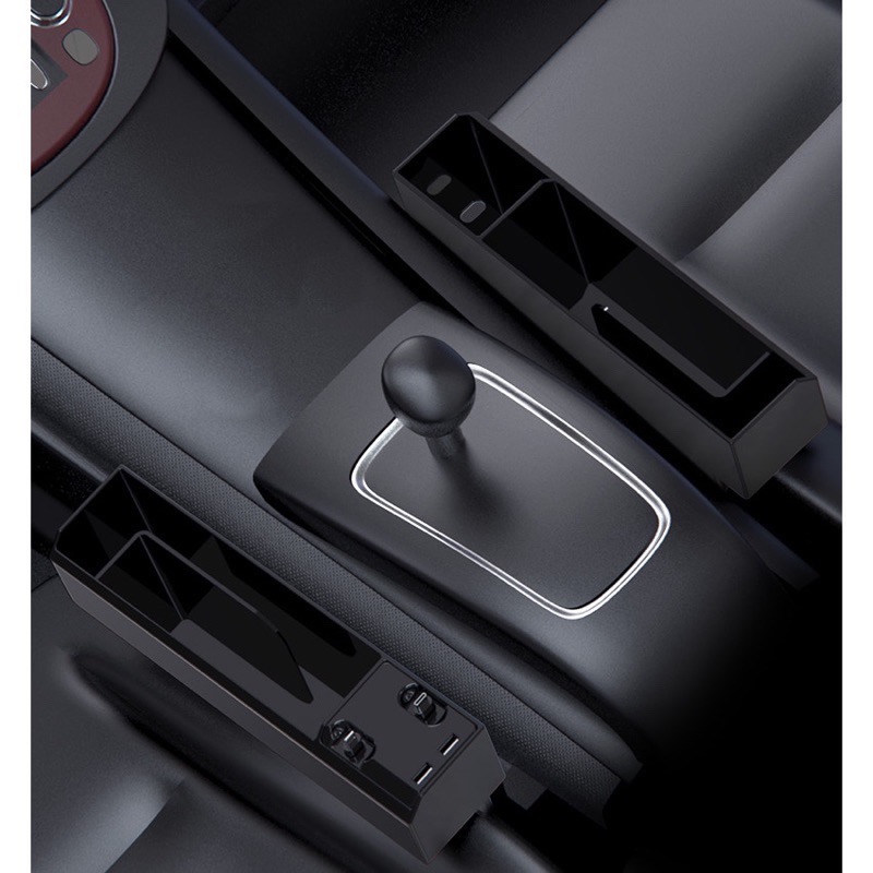 車用收納盒 座椅夾縫收納盒充電款 含手機充電器 雙USB插口-細節圖9