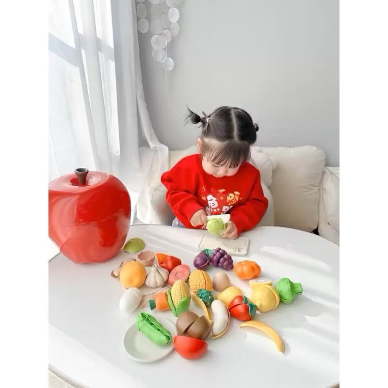 麥稈廚房切切樂套裝 仿真蔬果 切切樂食物水果玩具 家家酒玩具 廚房玩具-細節圖9