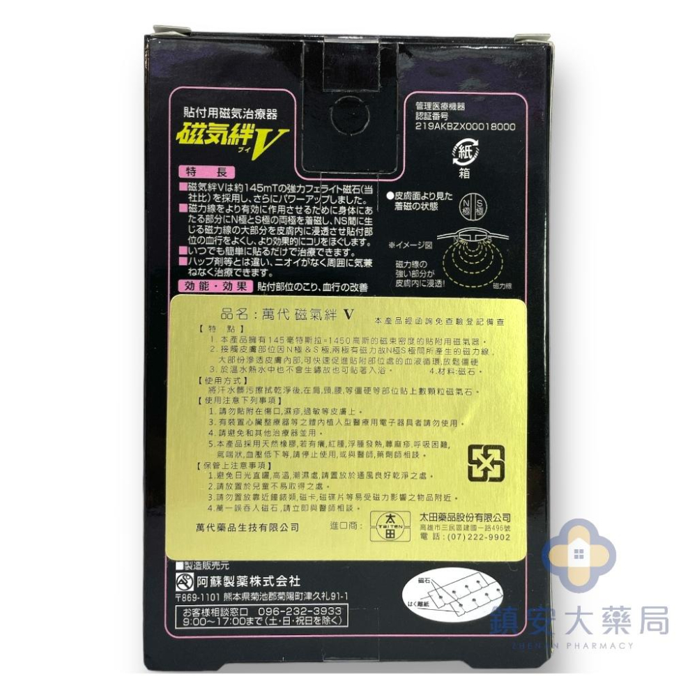 萬代 磁氣絆V145mt 24粒 / 磁氣絆S 100mt 10粒 磁力貼 鎮安中西安和藥局-細節圖3