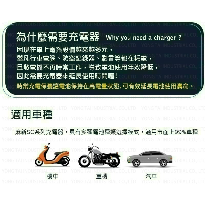 【麻新電子】SC600 智慧型 12V 鉛酸電池充電器-細節圖2