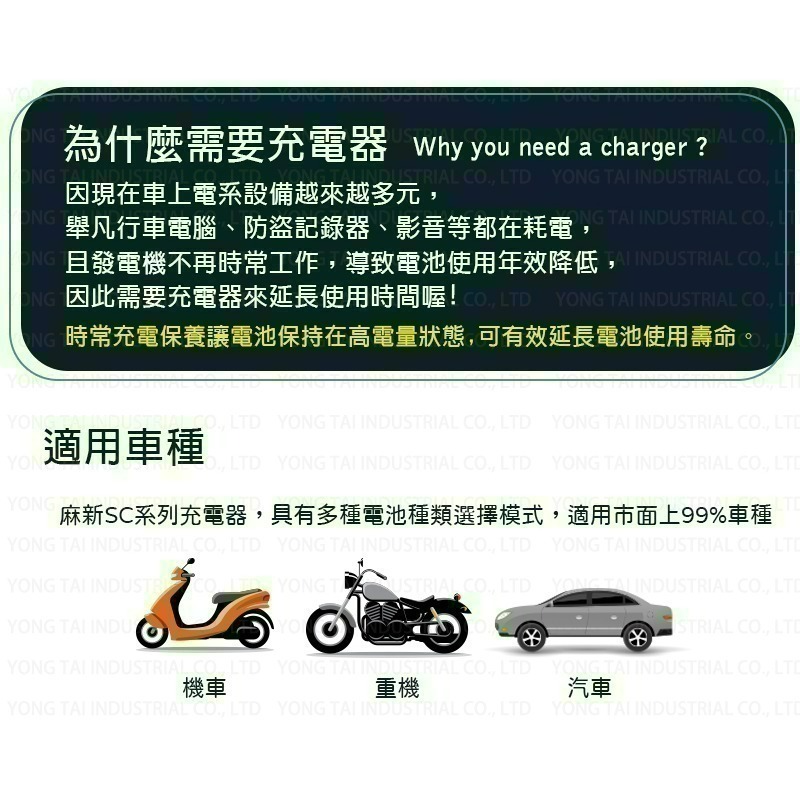 【麻新電子】SC600 智慧型 12V 鉛酸電池充電器-細節圖2