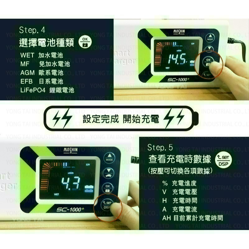 【7-11門市團購】【麻新電子】SC1000+ 智慧型 12V 鉛酸/鋰鐵電池 雙模充電器(贈臺灣製造專用收納包)-細節圖6