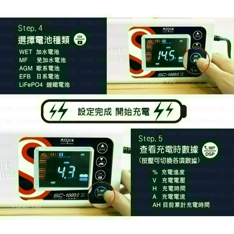 【7-11門市團購】【麻新電子】SC1000S 智慧型 12/24V 鉛酸/鋰鐵電池雙模充電器(贈臺灣製造專用收納包)-細節圖6