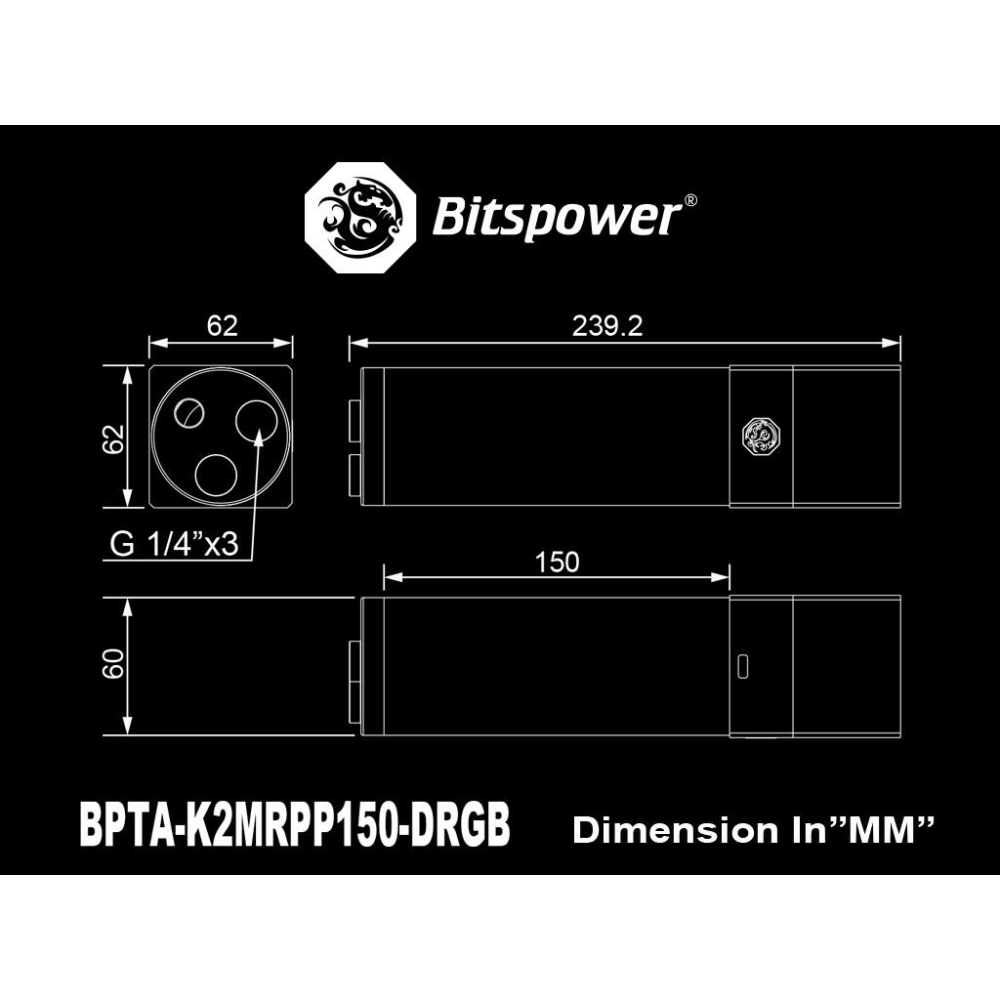 Bitspower Hercules 150mm 一體式水箱 入門推薦 超高CP值-細節圖3