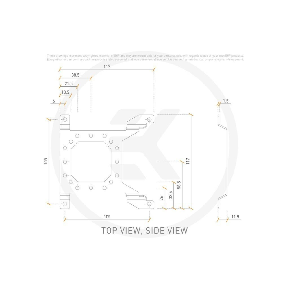 EKWB EK-Loop Uni Pump Reservoir Bracket 120 140 支架-細節圖2