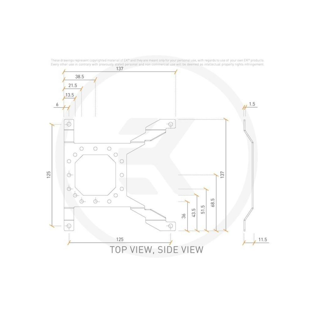 EKWB EK-Loop Uni Pump Reservoir Bracket 120 140 支架-細節圖3