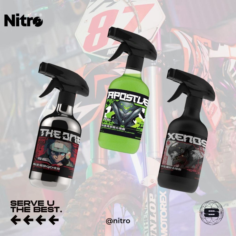 二輪專供 Nitro 懶人戰術鍍膜組 鍍膜+清潔+鐵粉 3入組-細節圖2