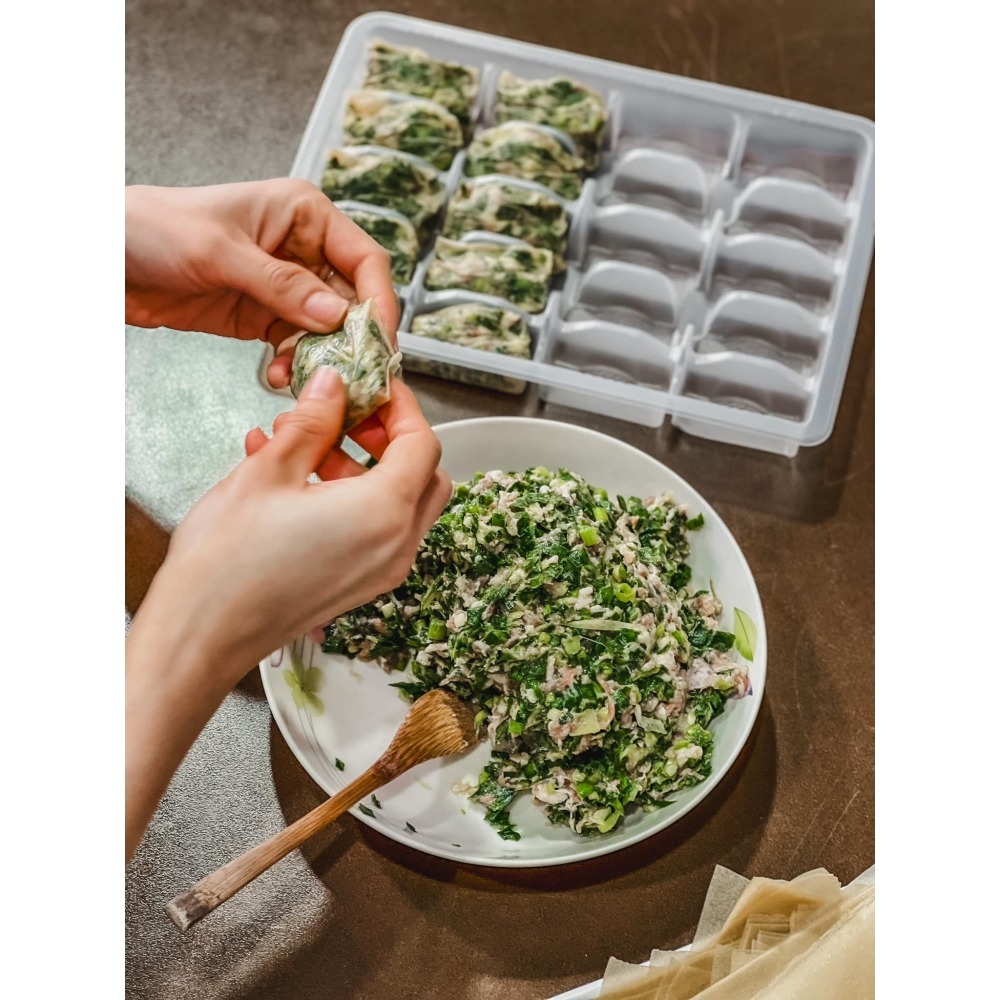 老豫仔餃子館-千張韭菜鮮肉水餃(20顆/盒)-細節圖2