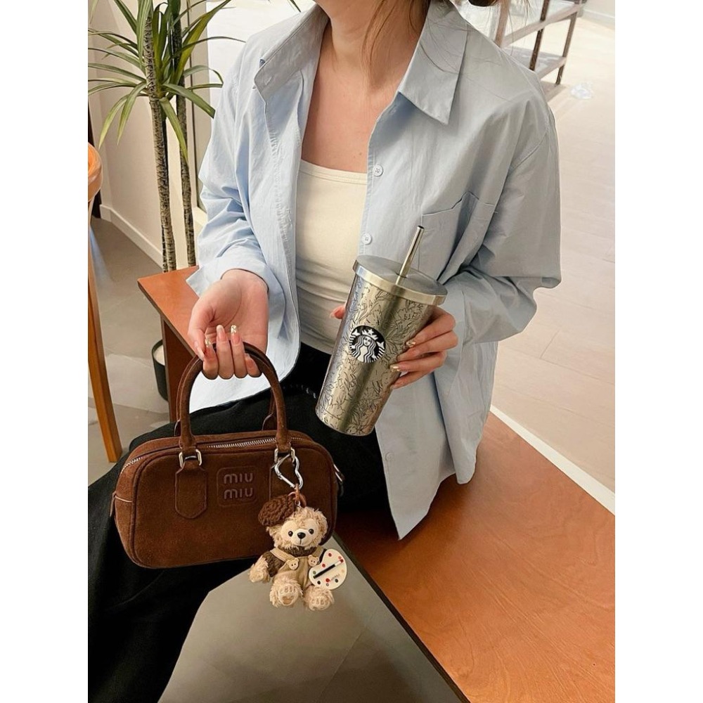 星巴克不鏽鋼304本色經典萬花圖吸管杯500ml-細節圖6