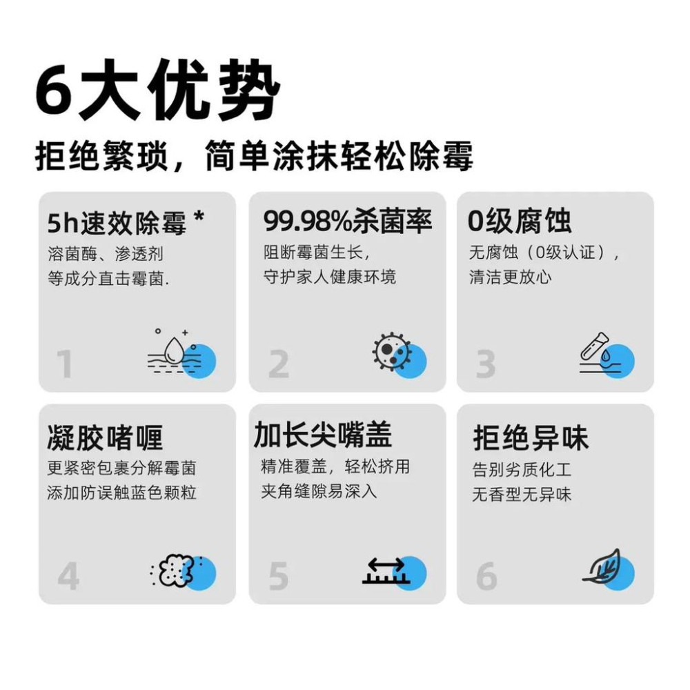 UYIKU 除霉咖喱牆體牆面去霉斑霉菌清潔劑冰箱洗衣機除霉凝膠100ml*3條-細節圖6