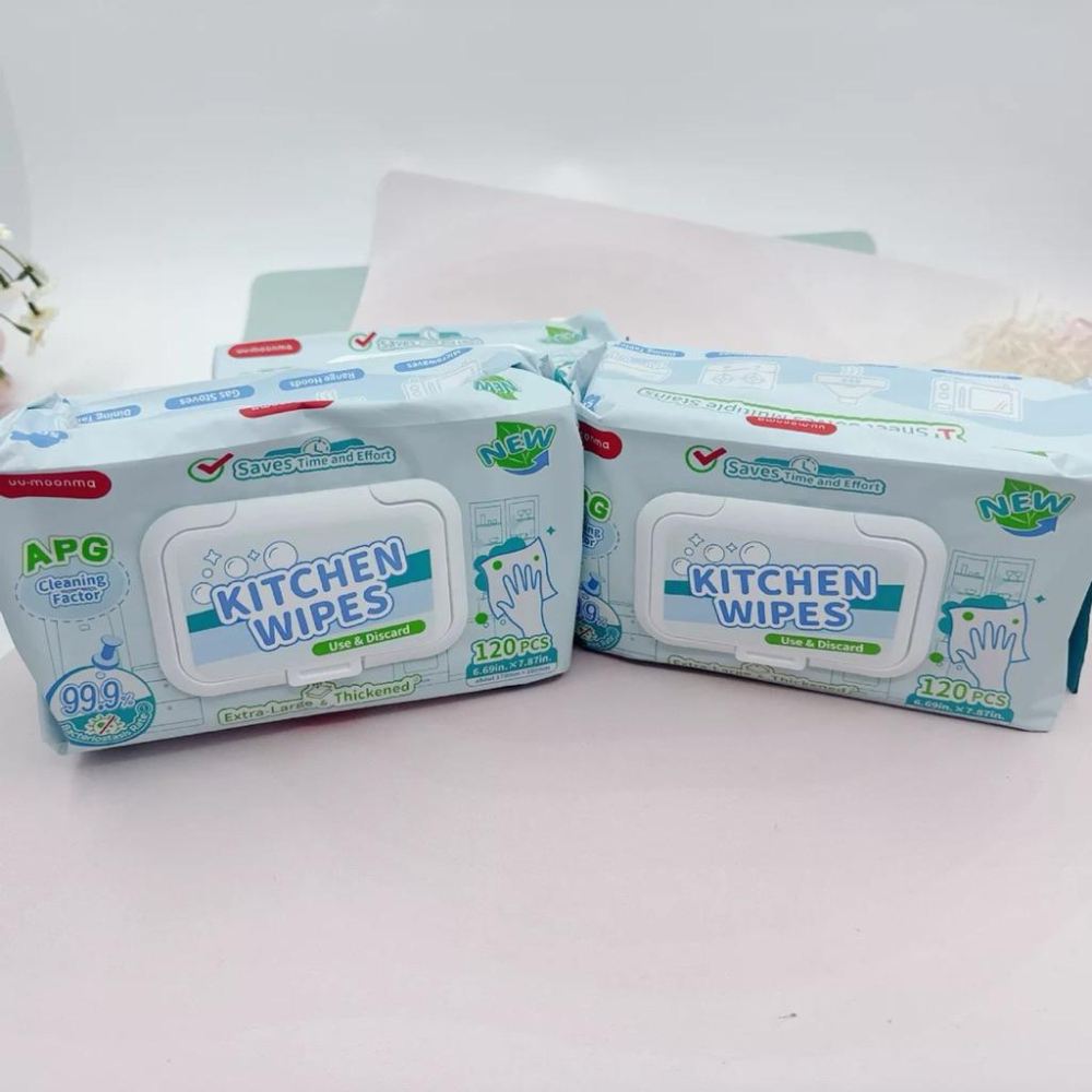 UYIKU廚房去油污家用清潔濕巾一次性抹布（120片/包）*5包-細節圖2