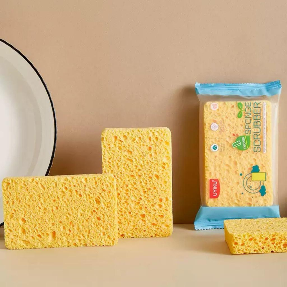 UYIKU家用好物不沾油洗碗木漿海綿*5個-細節圖4