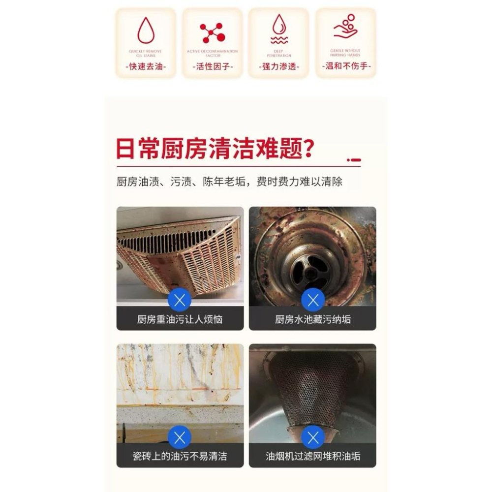 立管家大公雞頭強力去油廚房多功能清潔劑625ml*2瓶（送一噴頭）-細節圖3