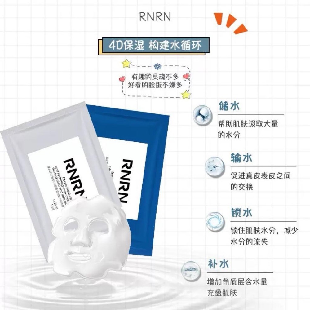 現貨～泰國RNRN童顏蠶絲蛋白面膜25g*5片-細節圖7
