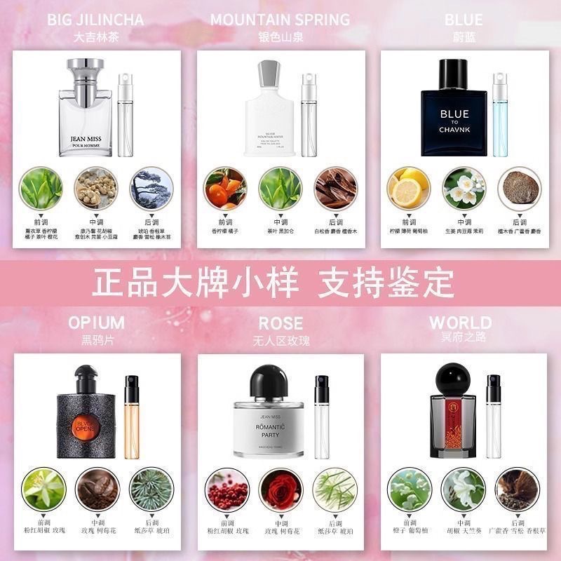 大牌正品藍風鈴/粉邂/反轉巴黎/真我/黑鴉片5ml小樣香水*10隻-細節圖6