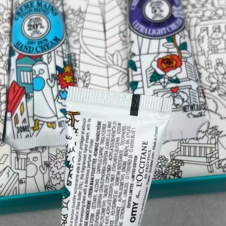 歐舒丹合作塗鴉繽紛‮量限‬款護手霜四件套-細節圖4