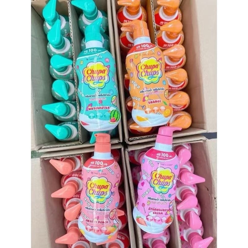 泰國Chupachups珍寶沐浴露保濕留香（橙味/西瓜/草莓）果味香氛550g-細節圖2