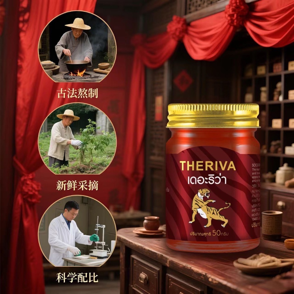 卡瓦庫德THERIVA按摩膏泰國老虎膏跌打舒緩肌肉疼痛外用按摩膏50g溫和款-細節圖4