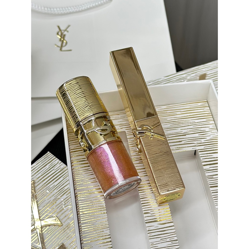 🌸聖羅蘭奢金口紅唇凍兩件套全金版-細節圖3