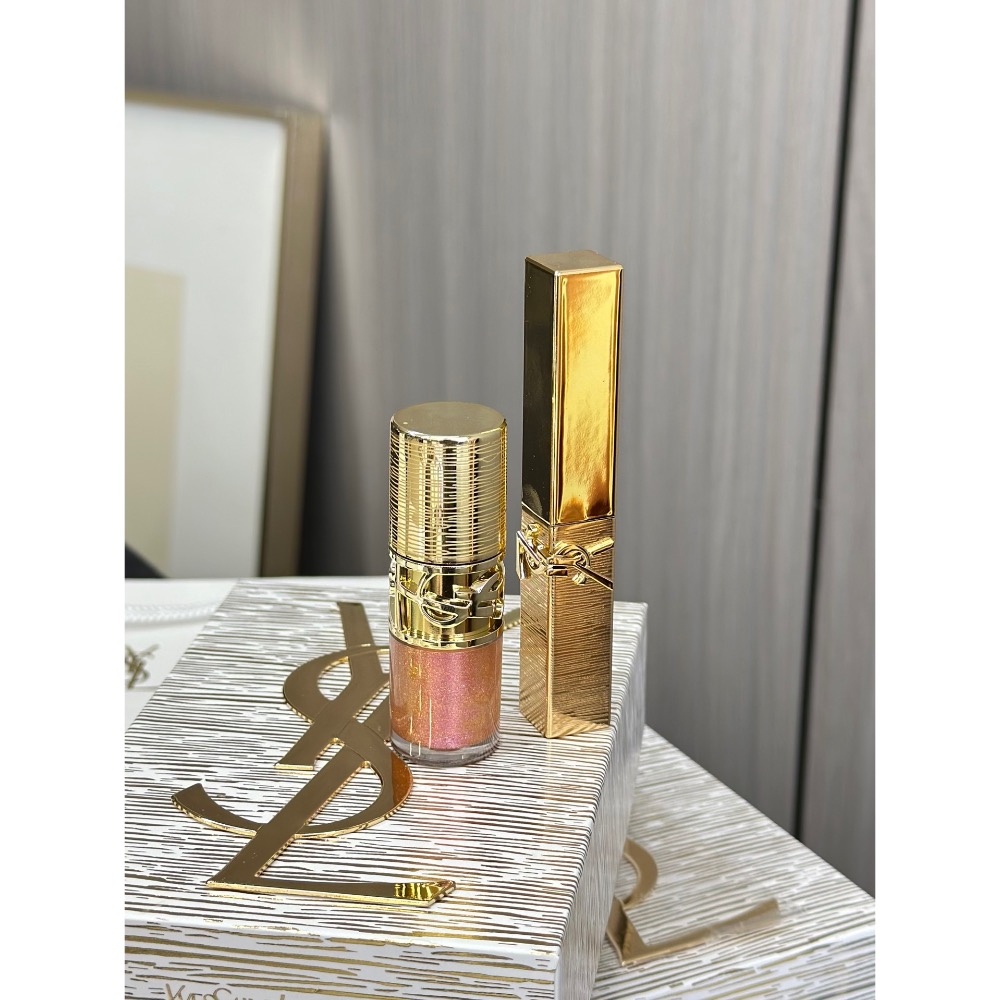🌸聖羅蘭奢金口紅唇凍兩件套全金版-細節圖6