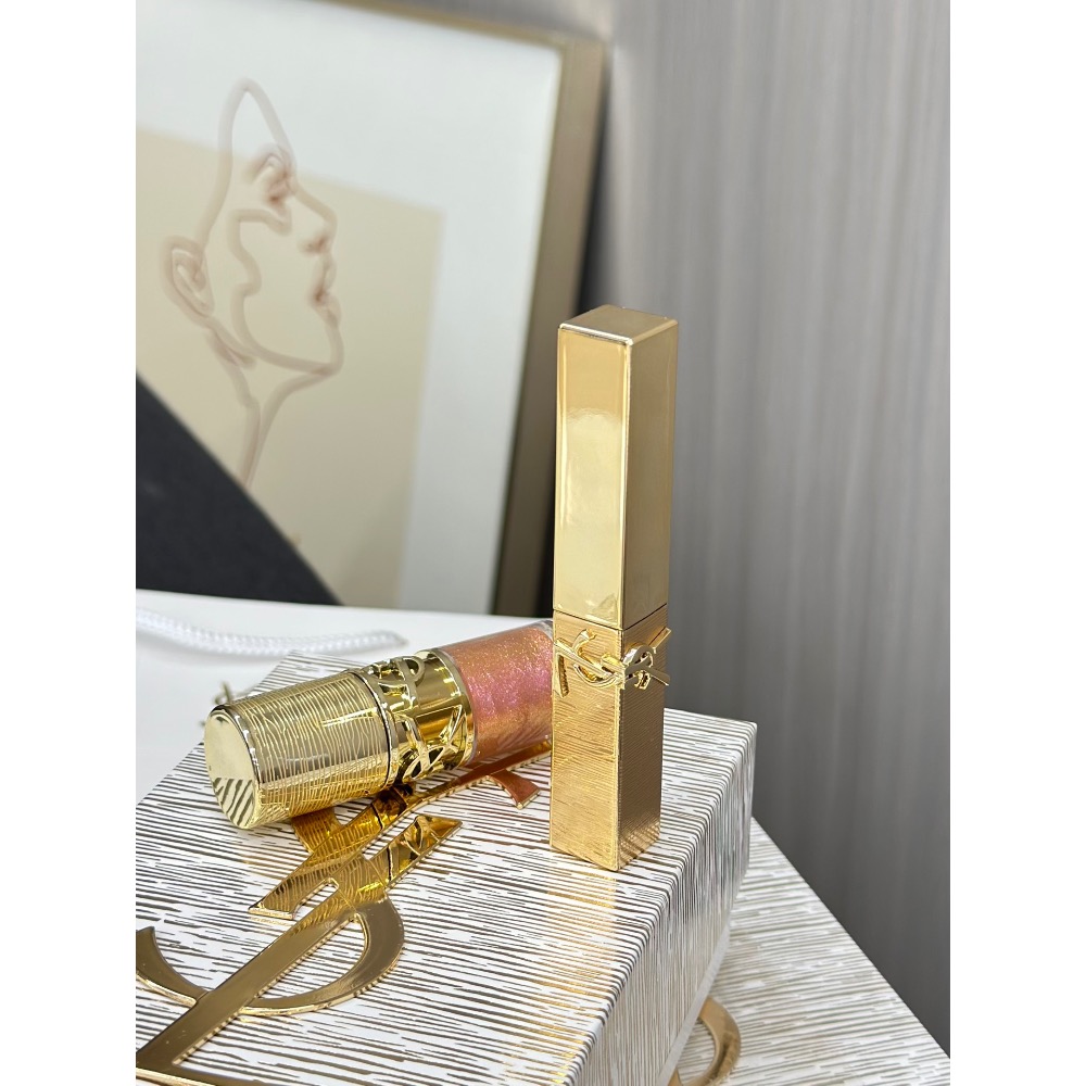 🌸聖羅蘭奢金口紅唇凍兩件套全金版-細節圖8