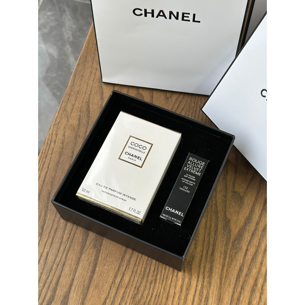 香奈兒香水口紅正裝禮盒2件套，配禮袋-細節圖5