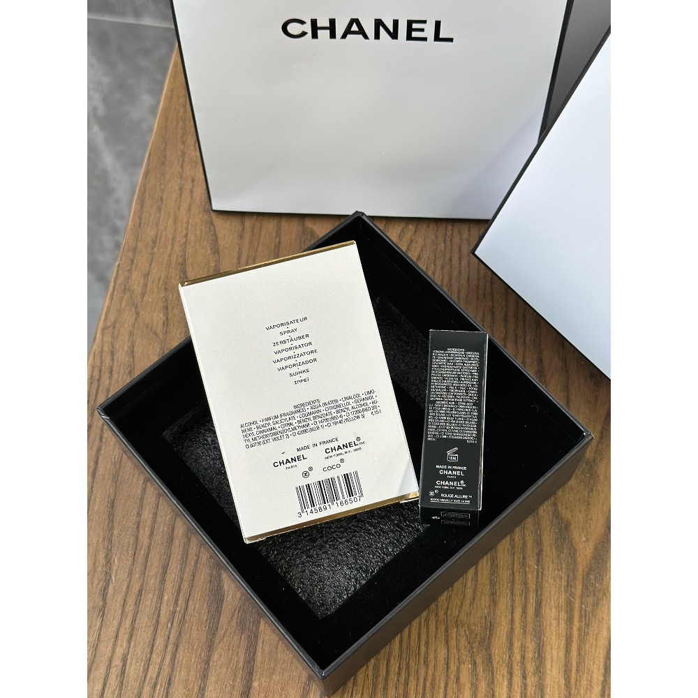 香奈兒香水口紅正裝禮盒2件套，配禮袋-細節圖2