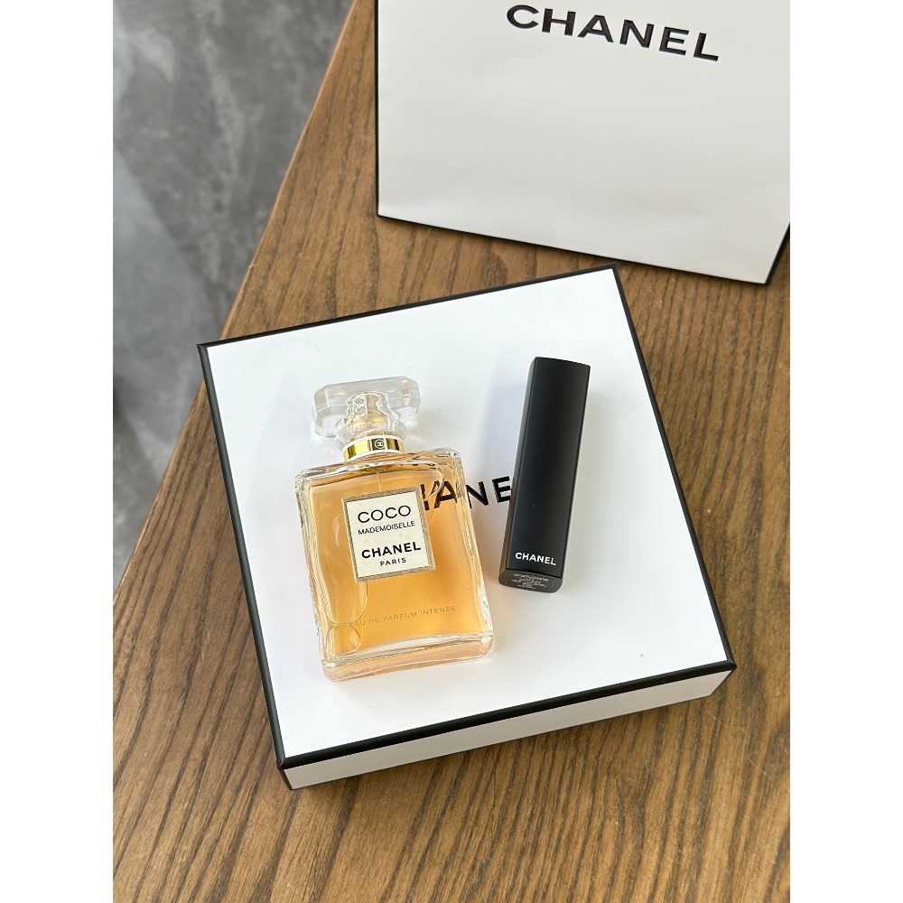 香奈兒香水口紅正裝禮盒2件套，配禮袋-細節圖3