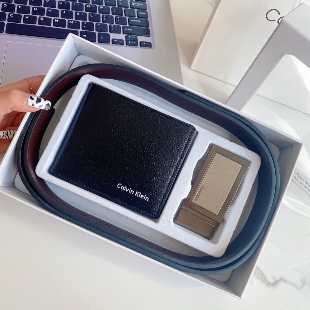 Calvin Klein錢包皮帶組合-細節圖5