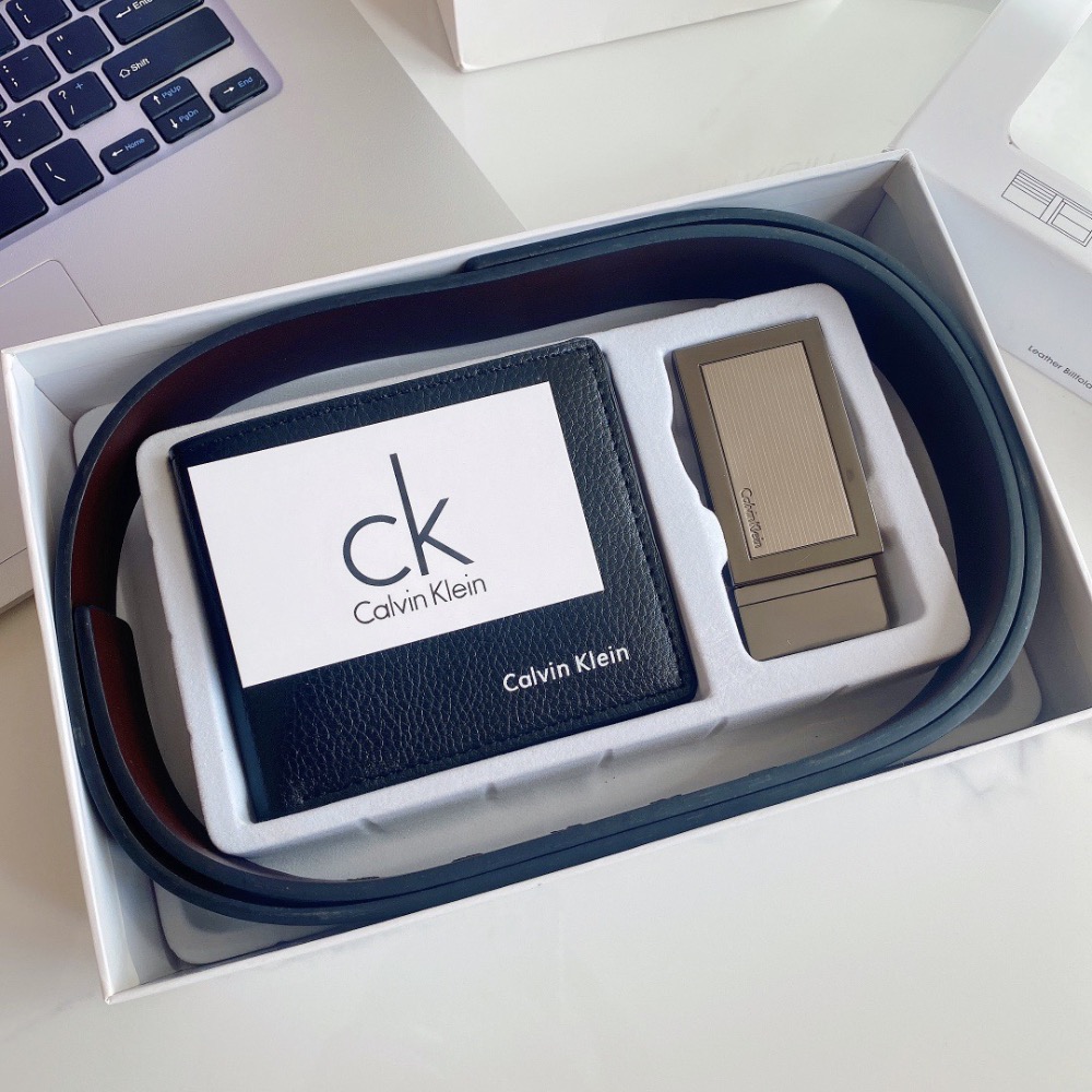 Calvin Klein錢包皮帶組合-細節圖6