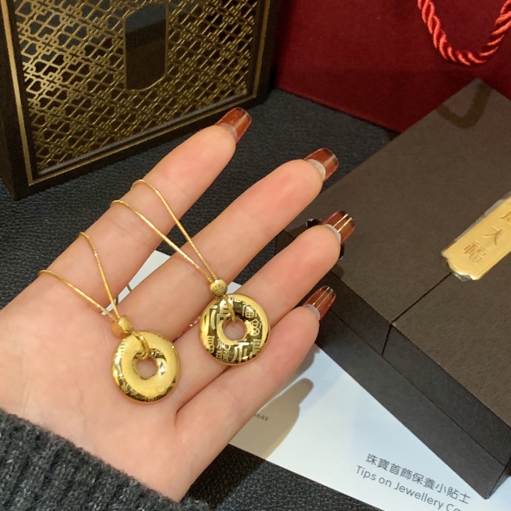 周大福古法平安扣福字項鍊 配圖片款-細節圖2