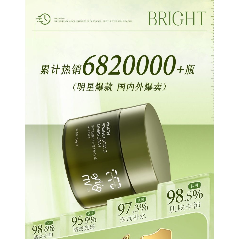 美國Bihevn煙酰胺保濕面霜滋潤提亮膚色抗乾裂補水50ml+身體乳300ml-細節圖6