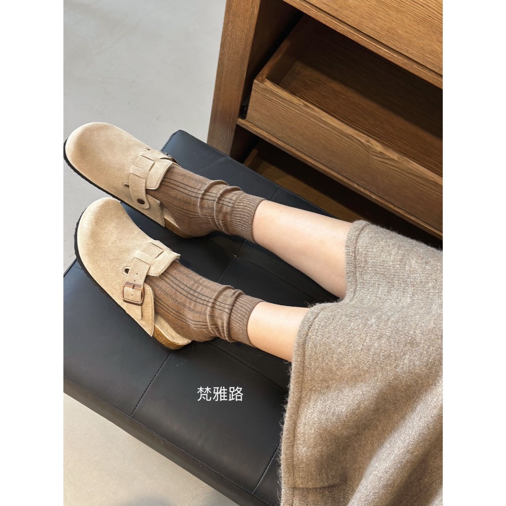 加絨厚底博肯半拖-細節圖5