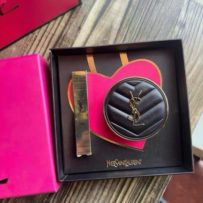 新年特價～聖羅蘭黑皮革口紅兩件套-細節圖2