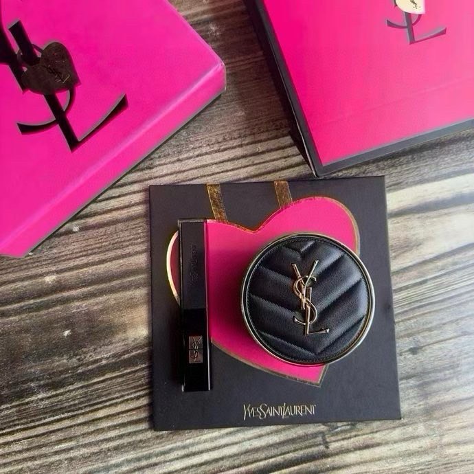 新年特價～聖羅蘭黑皮革口紅兩件套-細節圖5