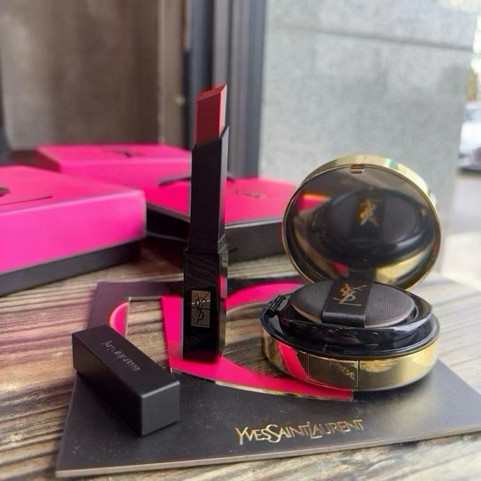 新年特價～聖羅蘭黑皮革口紅兩件套-細節圖8