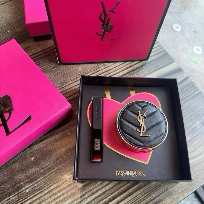 新年特價～聖羅蘭黑皮革口紅兩件套-細節圖3