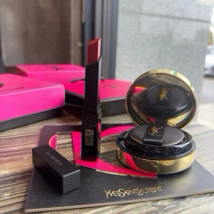 新年特價～聖羅蘭黑皮革口紅兩件套-細節圖8