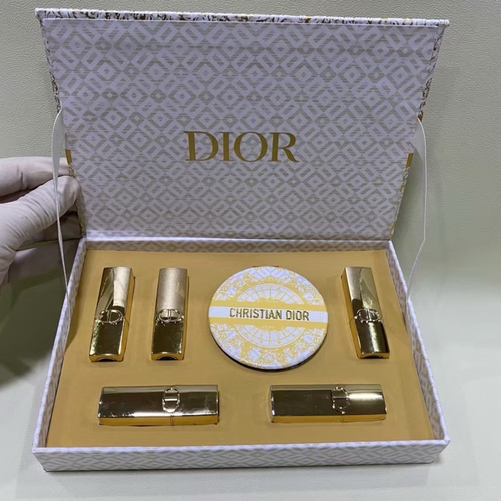 25新款Dior迪奧聖誕小樣限定金管口紅+鏡子6件套禮盒裝-細節圖4
