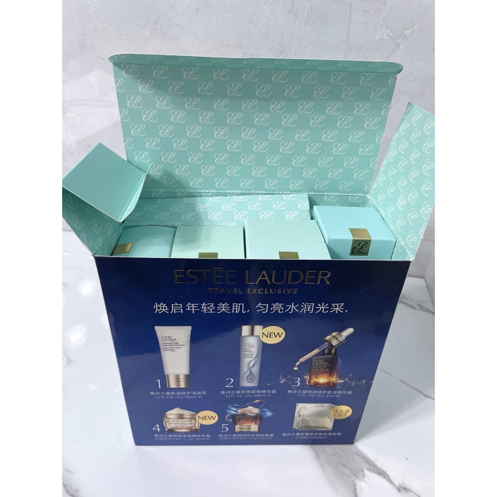 22版版雅詩蘭黛小棕瓶六件套帶眼膜款/雅詩蘭黛抗衰老鋼鐵六件套，配禮袋套裝-細節圖3