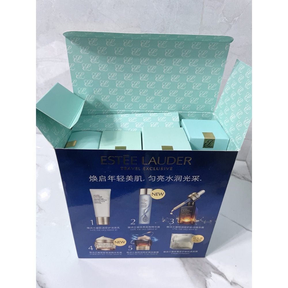 22版版雅詩蘭黛小棕瓶六件套帶眼膜款/雅詩蘭黛抗衰老鋼鐵六件套，配禮袋套裝-細節圖3